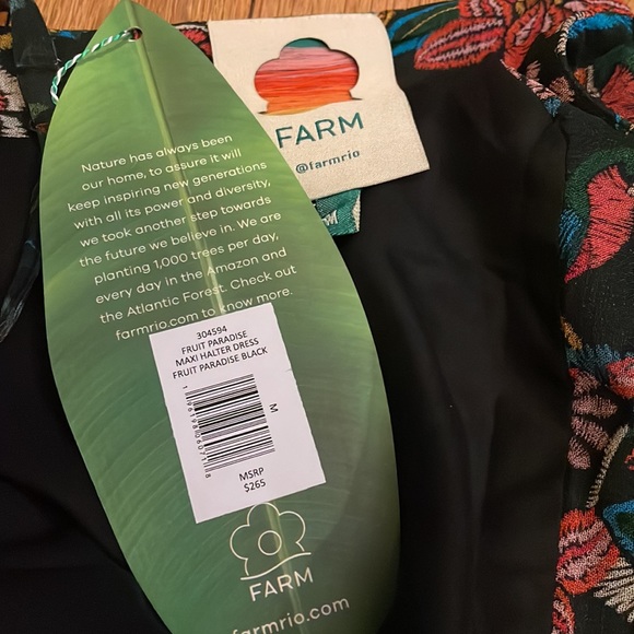 NWT FARM RIO Tiered Printed Voile Maxi Dress Women sz M Fruit Paradise MSRP $265 - Picture 10 of 15